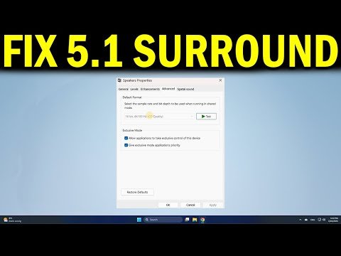 How To Fix 5.1 Channel Surround Sound Not Working On Windows 11/10