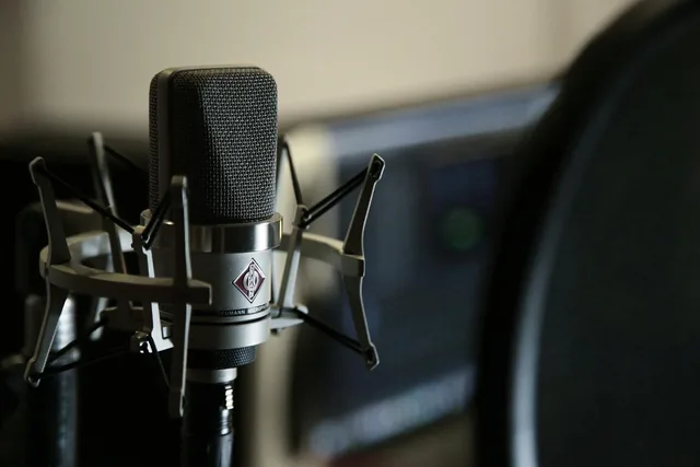 Microphone being tested for audio quality